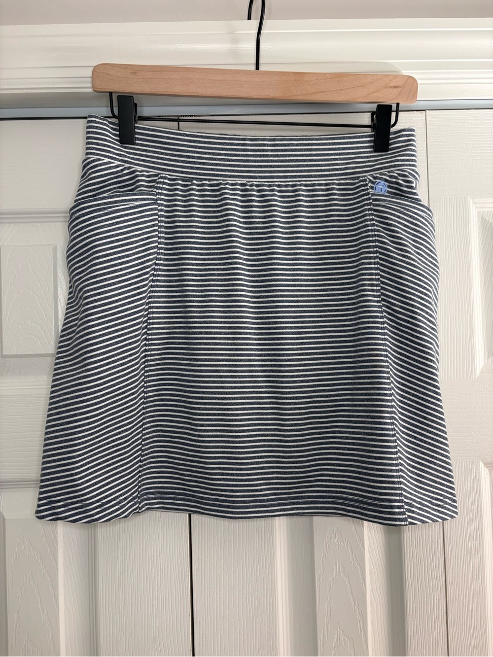 Talbots Navy and White Striped Skort